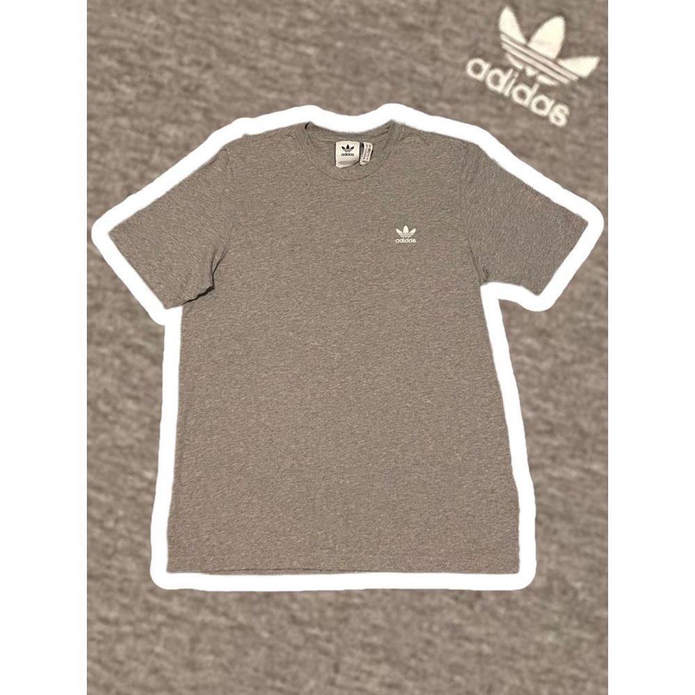 Adidas Casual Gray Short-sleeve Logo T-Shirt Men’s Size M